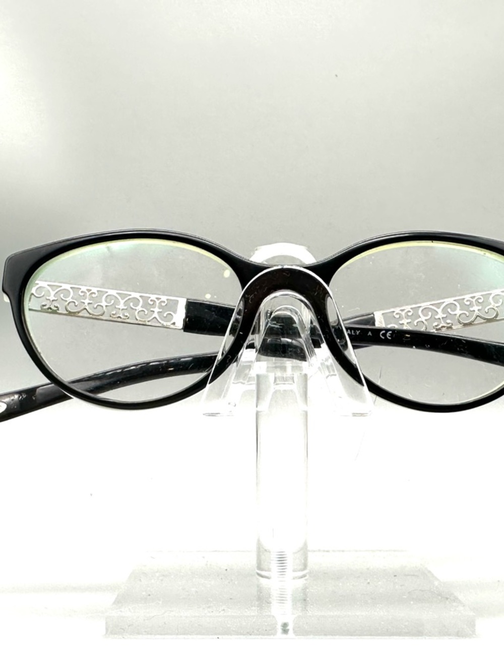 Tiffany & Co TF 2129 Eyeglasses Black Mint Green Filigree Cat Eye Frames Italy